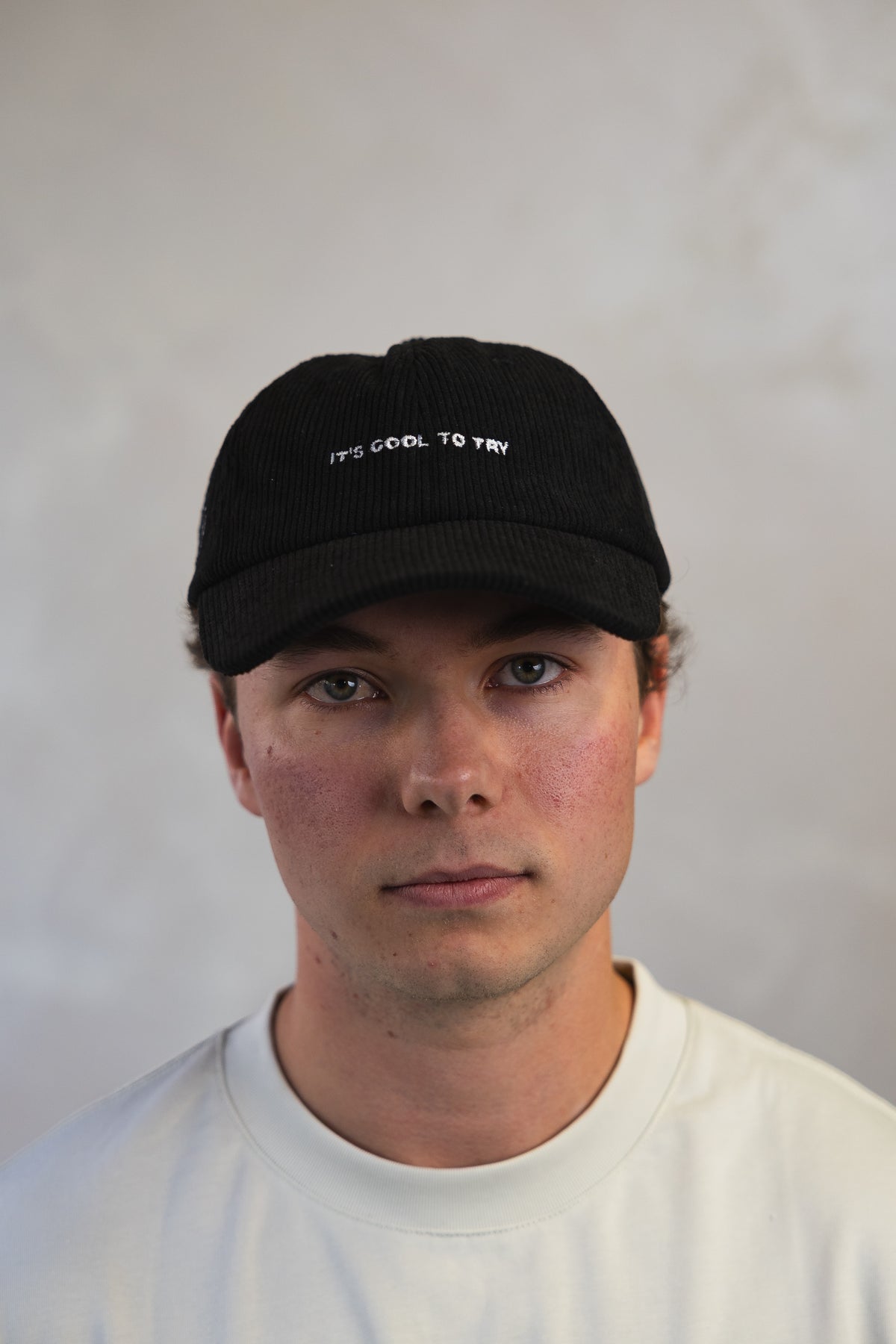 Black Corduroy 5 Panel Hat