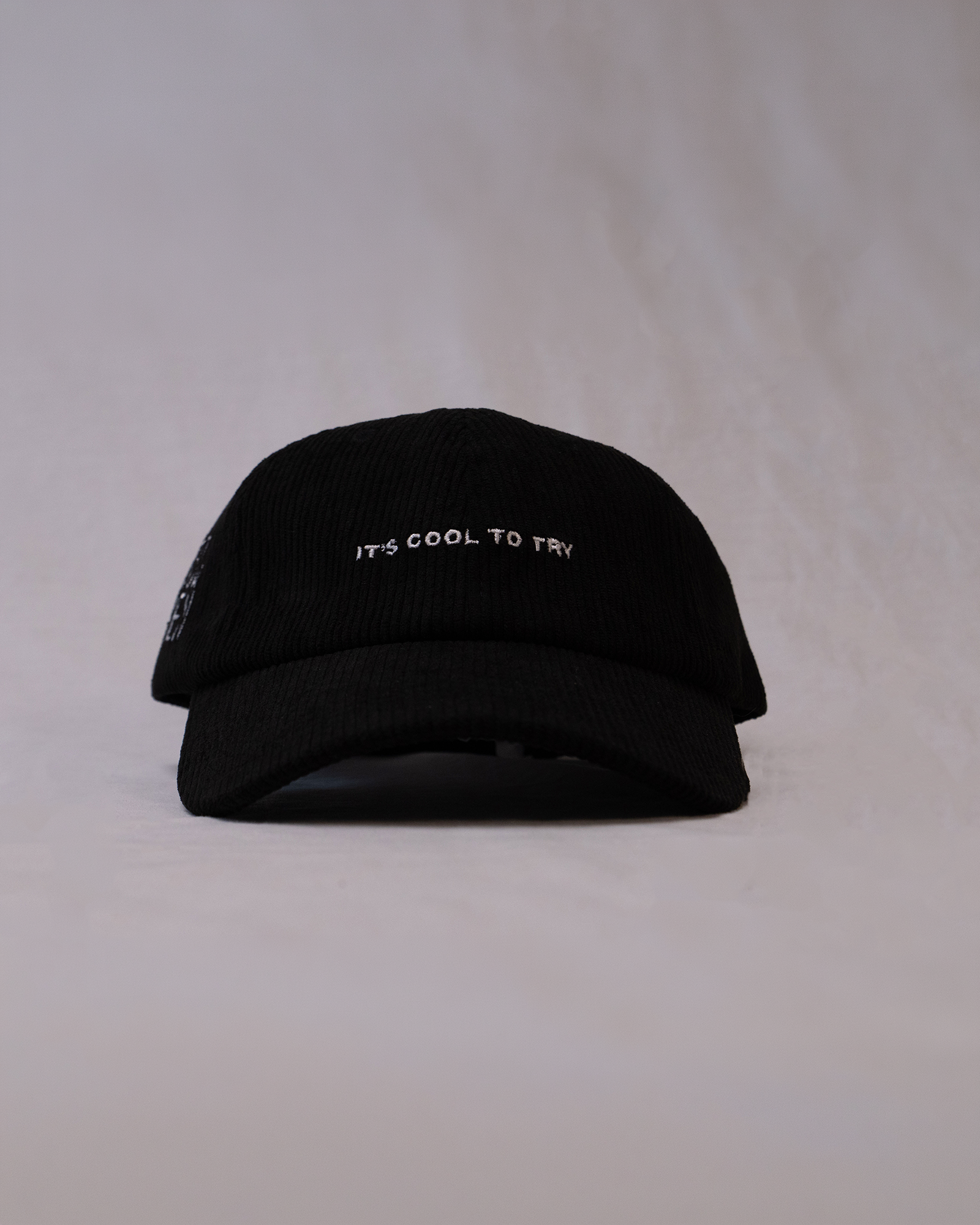 Black Corduroy 5 Panel Hat