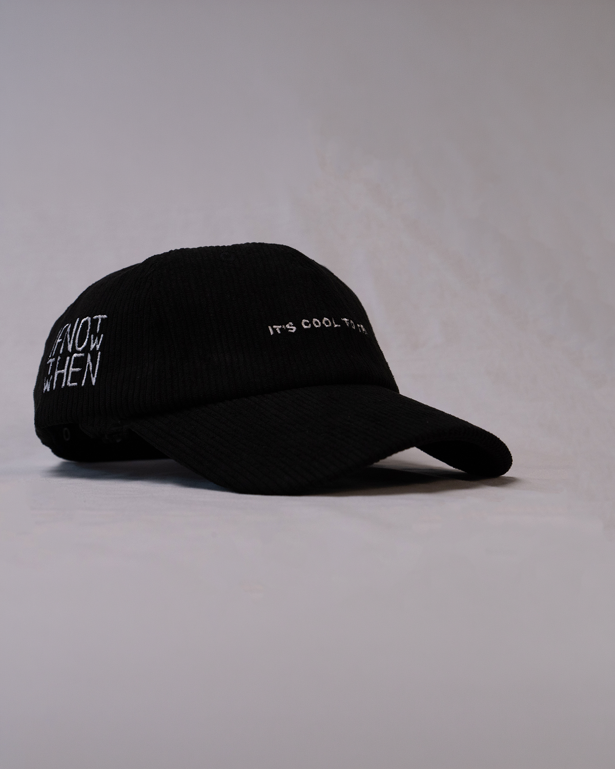 Black Corduroy 5 Panel Hat