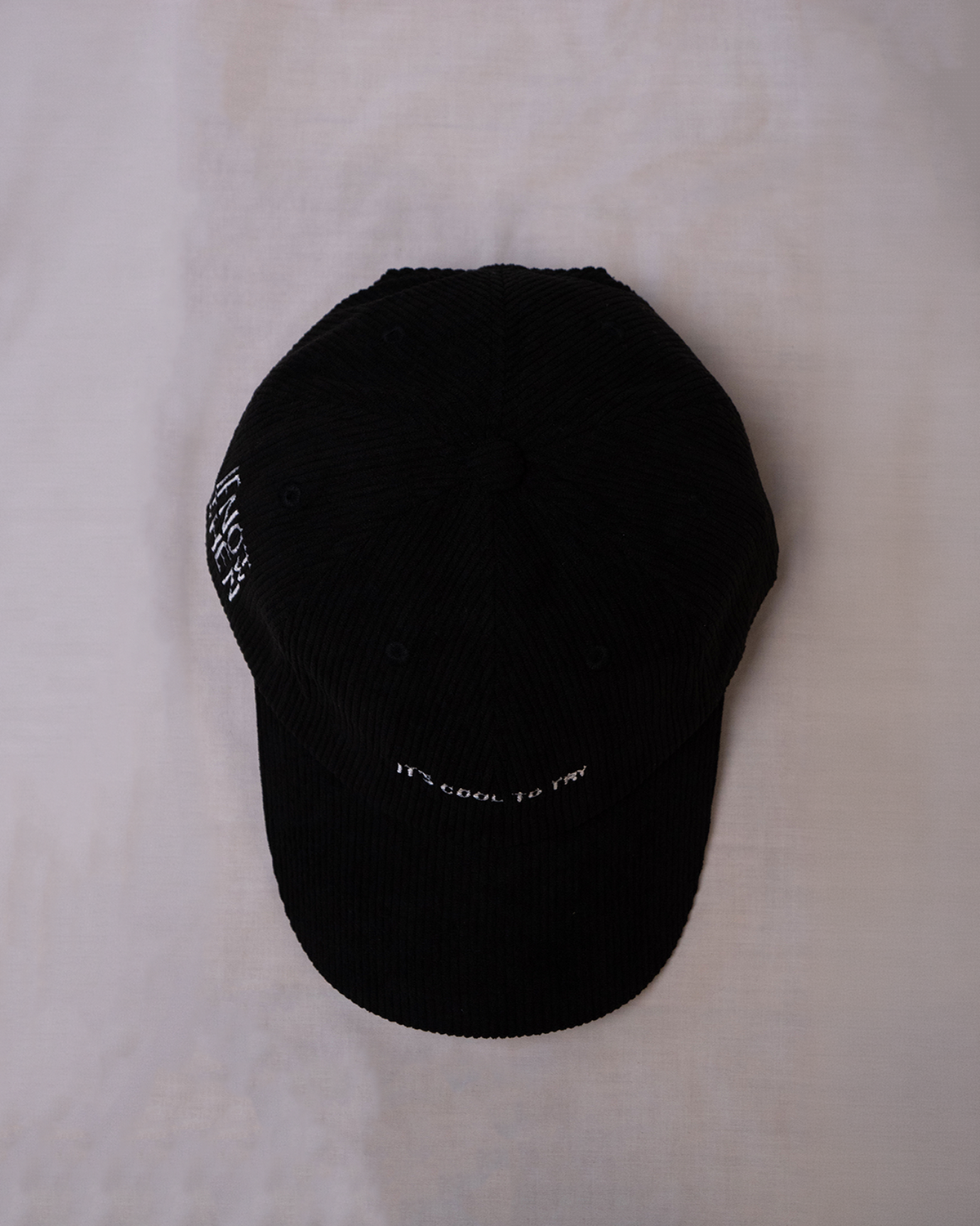 Black Corduroy 5 Panel Hat